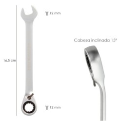 Llave Combinada Con Carraca 12 mm, DIN 3113