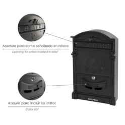 Buzon Jardín Aluminio Fundido Palace Gris Antracita 255 x 410 x 90 mm,