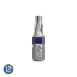 Puntas Destornillador Torx 25 Inviolable (2 Piezas), Acero S2 al Cromo Vanadio, Puntas Hexagonales, Destorpuntas,