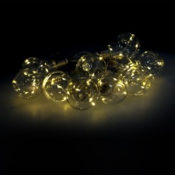 Guirnalda Solar 10 Bombillas / 50 Micro Leds Luz Calida, Bateria Recargable Uso en Exteriores / Interiores Ip44