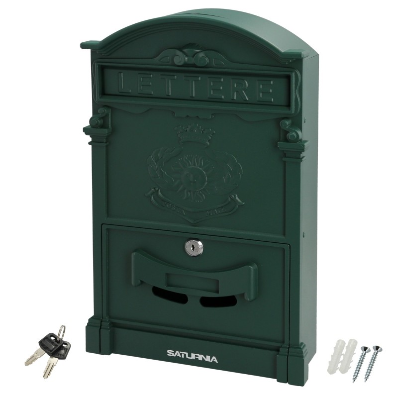 Buzon Jardín Aluminio Fundido Verde Palace 255 x 410 x 90 mm,