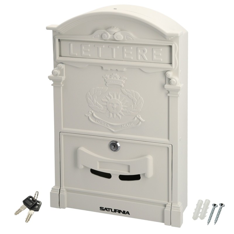 Buzon Jardín Aluminio Fundido Blanco Palace 255 x 410 x 90 mm,