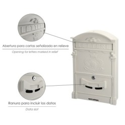 Buzon Jardín Aluminio Fundido Blanco Palace 255 x 410 x 90 mm,