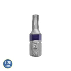 Puntas Destornillador Torx 20 Inviolable (2 Piezas), Acero S2 al Cromo Vanadio, Puntas Hexagonales, Destorpuntas,