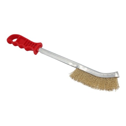Cepillo Manual Acero Latonado Mango Rojo 34 cm,