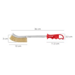 Cepillo Manual Acero Latonado Mango Rojo 34 cm,