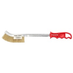 Cepillo Manual Acero Latonado Mango Rojo 34 cm,