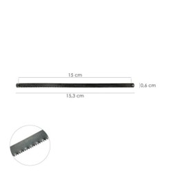 Hoja Segueta / Arco Sierra Marqueteria 155 mm, Fabricada en Acero, 24 TPI, Flexible y Duradera,