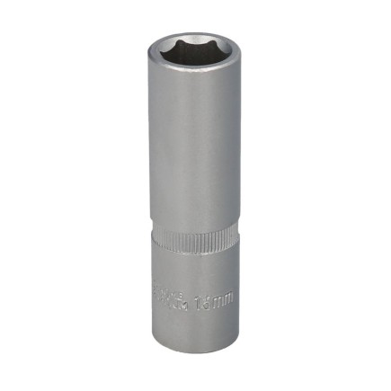Llave Vaso 1/2" Hexagonal Larga 15 mm, Perfil de 6 caras, Acero Cromo Vanadio, Aristas Redondas
