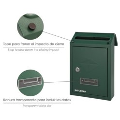 Buzon Exterior 205 x 300 x 70 mm, Verde