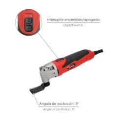 Herramienta Multifuncion Oscilante 300 Watt, Con Accesorios 23,000 R,P,M, Variador Velocidad, Cambio Rapido Hoja, Cortar, Lijar