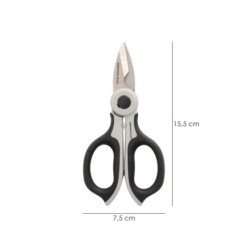Tijeras Electricista 155 mm, Mango TPR Plus No tension, Hojas Acero Inoxidable, Ergonomicas, Tijeras Cortar Cable, Pelacables