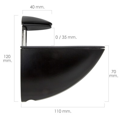 Soporte Pelicano Regulable Para Estante 1 / 35 mm, Negro  (1 Pieza)