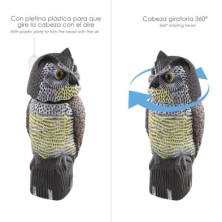 Buho Ahuyentador de Pajaros / Aves Con Cabeza Giratoria 40 cm,