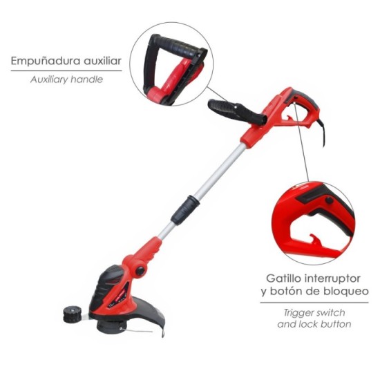 Recortabordes Electrico 550 Watt, 10,000 R,P,M, Anchura Corte Ø 30 cm, Hilo Ø 1,6 mm, x 6 Metros, Recorta Bordes, Cortabordes al