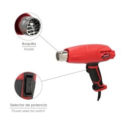 Pistola Aire Caliente 2000 Watt, 2 Potencias Con  Accesorios, Decapador, Pistola Decapar Aire Caliente
