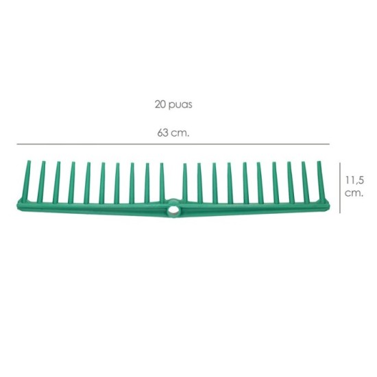Rastrillo Polipropileno 20 Puas Profesional 63 cm, Rastrillo Jardin, Rastrillo Aceituna, Rastrillo Hojas, Cepillo Hojas Jardin, 