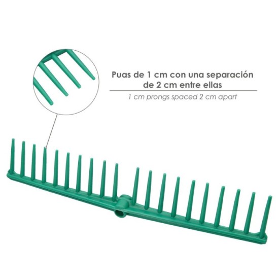 Rastrillo Polipropileno 20 Puas Profesional 63 cm, Rastrillo Jardin, Rastrillo Aceituna, Rastrillo Hojas, Cepillo Hojas Jardin, 
