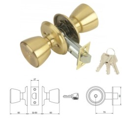 Pomo MCM 508 Con Llave Latonado Entrada 70 mm,