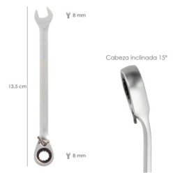Llave Combinada Con Carraca 8 mm, DIN 3113