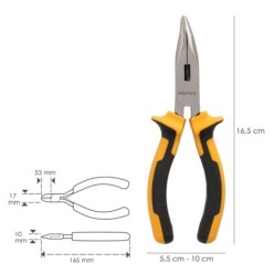 Alicates Boca Curva 150 mm, Acero DIN 5745 Alicates Punta Curva, Alicates Boca Curva Larga,