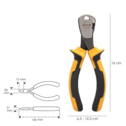 Alicates Corte Frontal 150 mm, Acero DIN 5745, Pelacables, Corta Cables, Pelador Cables,