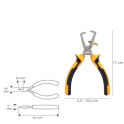 Alicates Pelacables 150 mm, Acero DIN 5745 Pelacables, Corta Cables, Pelador Cables,