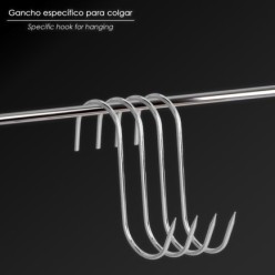 Gancho Carnicero Inoxidable Nº 2 De 120 x 5 mm, Gancho Para Productos Carnicos,