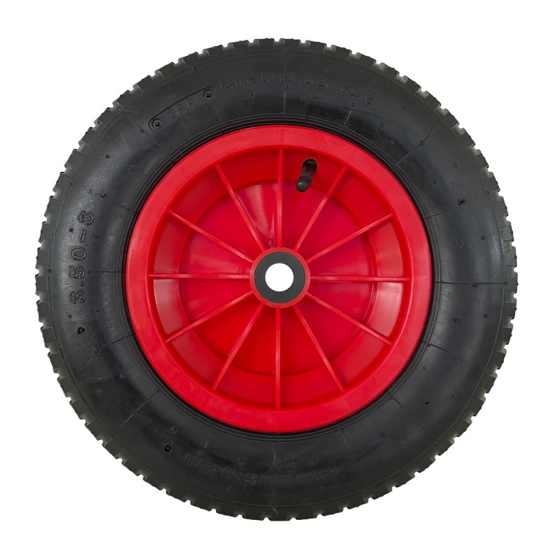 Rueda Carretilla Invernadero Neumática Llanta Plástico, Ø 370 mm, Eje Ø 20 mm,