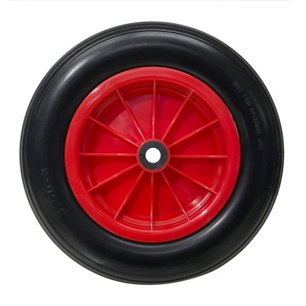 Rueda Carretilla Invernadero Poliuretano Impinchable Llanta Plástico, Ø 360 mm, Eje Ø 20 mm,