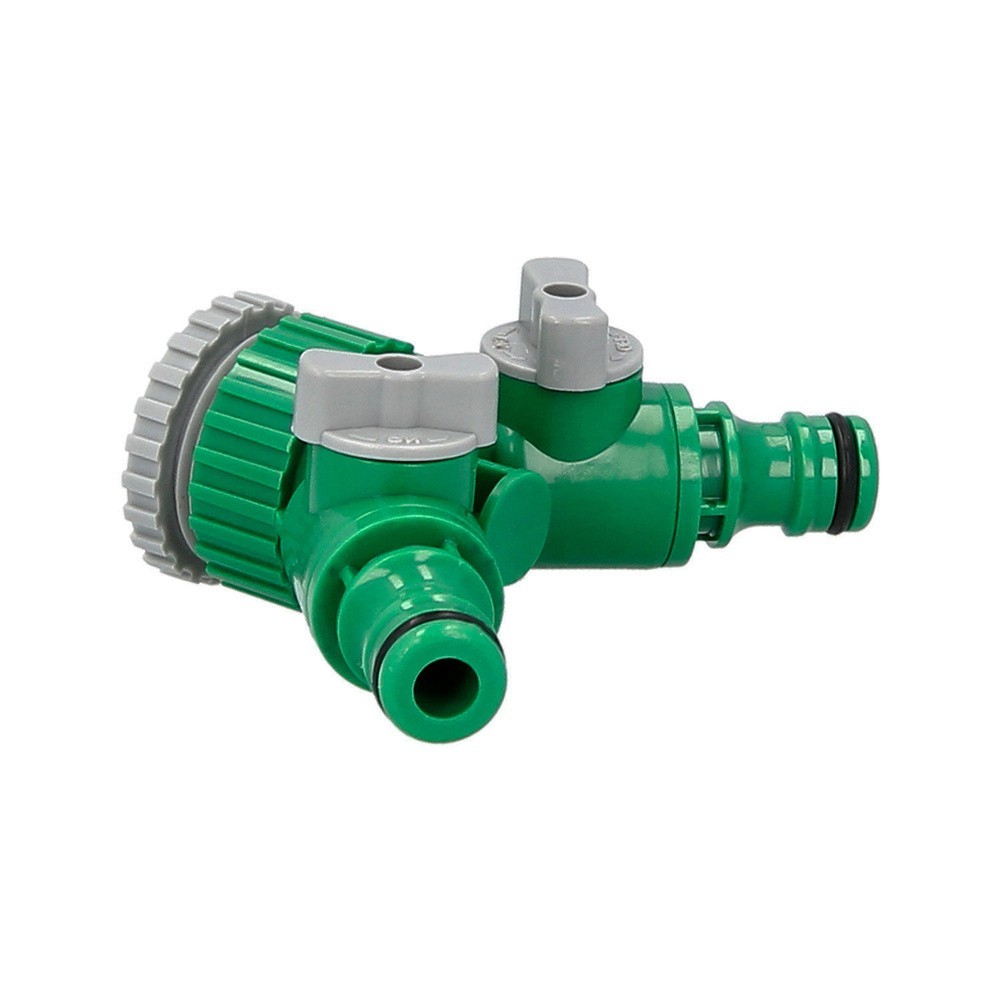 Adaptador Manguera Plastico 3/4 - 1" Hembra  con 2 tomas Blister al por Mayor | Almacén de Ferretería
