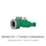 Adaptador Manguera Plastico 3/4 - 1" Hembra  con 2 tomas Blister al por Mayor | Almacén de Ferretería