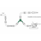 Adaptador Manguera Plastico 3/4 - 1" Hembra  con 2 tomas Blister al por Mayor | Almacén de Ferretería