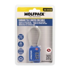 Candado Seguridad Equipaje Tsa 3 Digitos Con Cable Acero, Candado Combinación, Maleta, Viaje, Mochilas, Seguridad