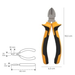 Alicates Corte Diagonal 175 mm, Acero DIN 5749 Pelacables, Corta Cables, Pelador Cables