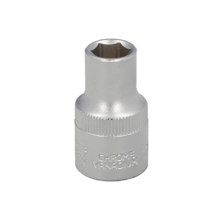 Llave Vaso 1/2" Hexagonal 10 mm, Perfil de 6 caras, Acero Cromo Vanadio, Aristas Redondas