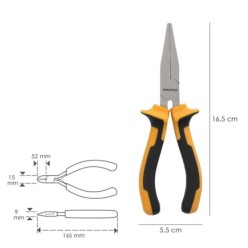Alicates Boca Plana 150 mm, Acero DIN 5745 Alicates Punta Plana, Alicates Boca Plana Larga,