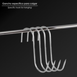 Gancho Carnicero Inoxidable Nº 7 De 220 x 10 mm, Gancho Para Productos Carnicos,