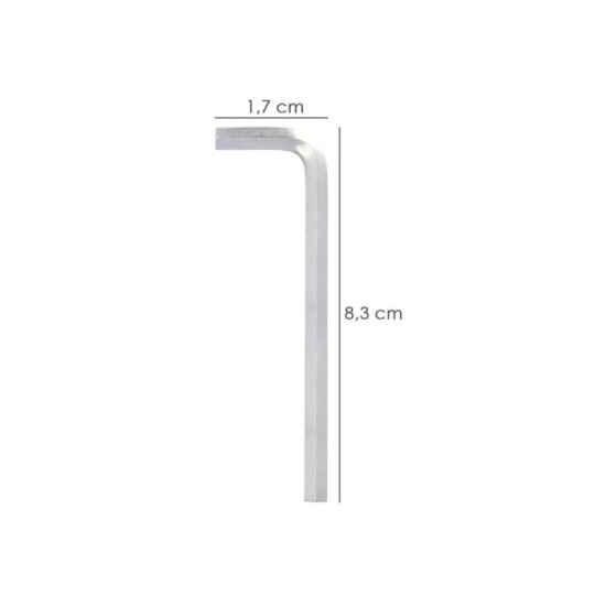 Llave Allen Larga Acero Cromo Vanadio Profesional 2,0 mm, Llave Hexagonal, Llave Allen Taller Mecanica, Llave Allen Bricolaje al