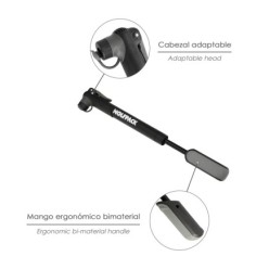 Bomba Para Bicicletas, Inflador Para Bicicleta, Bomba Patinete, Valvulas Schrader, Dunlop y Presta 8 Bares, Con soporte Bici