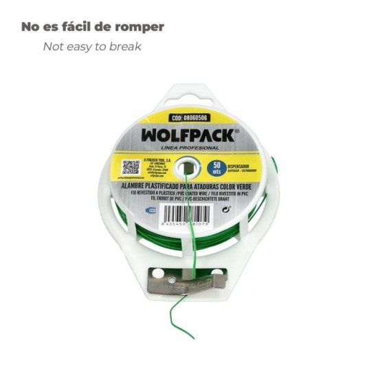 Alambre Atadura Plastificada Verde (Dispensador 50 M,) al por Mayor | Almacén de Ferretería