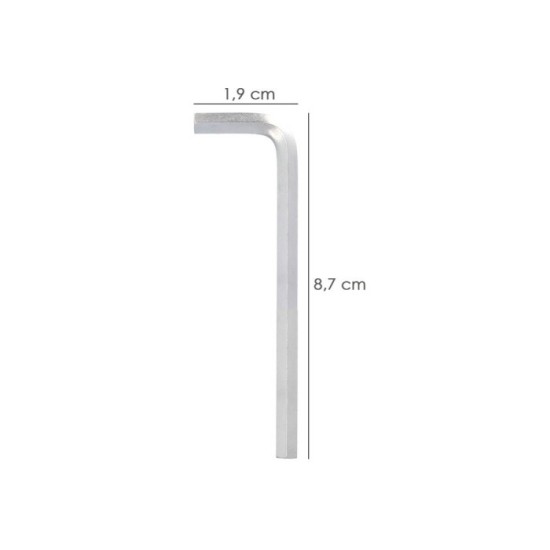 Llave Allen Larga Acero Cromo Vanadio Profesional 2,5 mm, Llave Hexagonal, Llave Allen Taller Mecanica, Llave Allen Bricolaje al