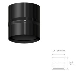 Modulo Anticondensados Estufa Vitrificado Negro Ø 150 mm, Condensador Chimenea, Anticondensados Chimenea, Anticondensacion Tubos