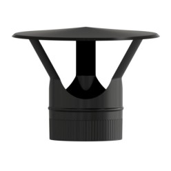 Sombrero Estufa Vitrificado Negro Ø 200 mm, Sombrero Tubo Chimenea, Sombrero Tubo Humo, Sombrero Tubo Calefacción, Sombrero Humo