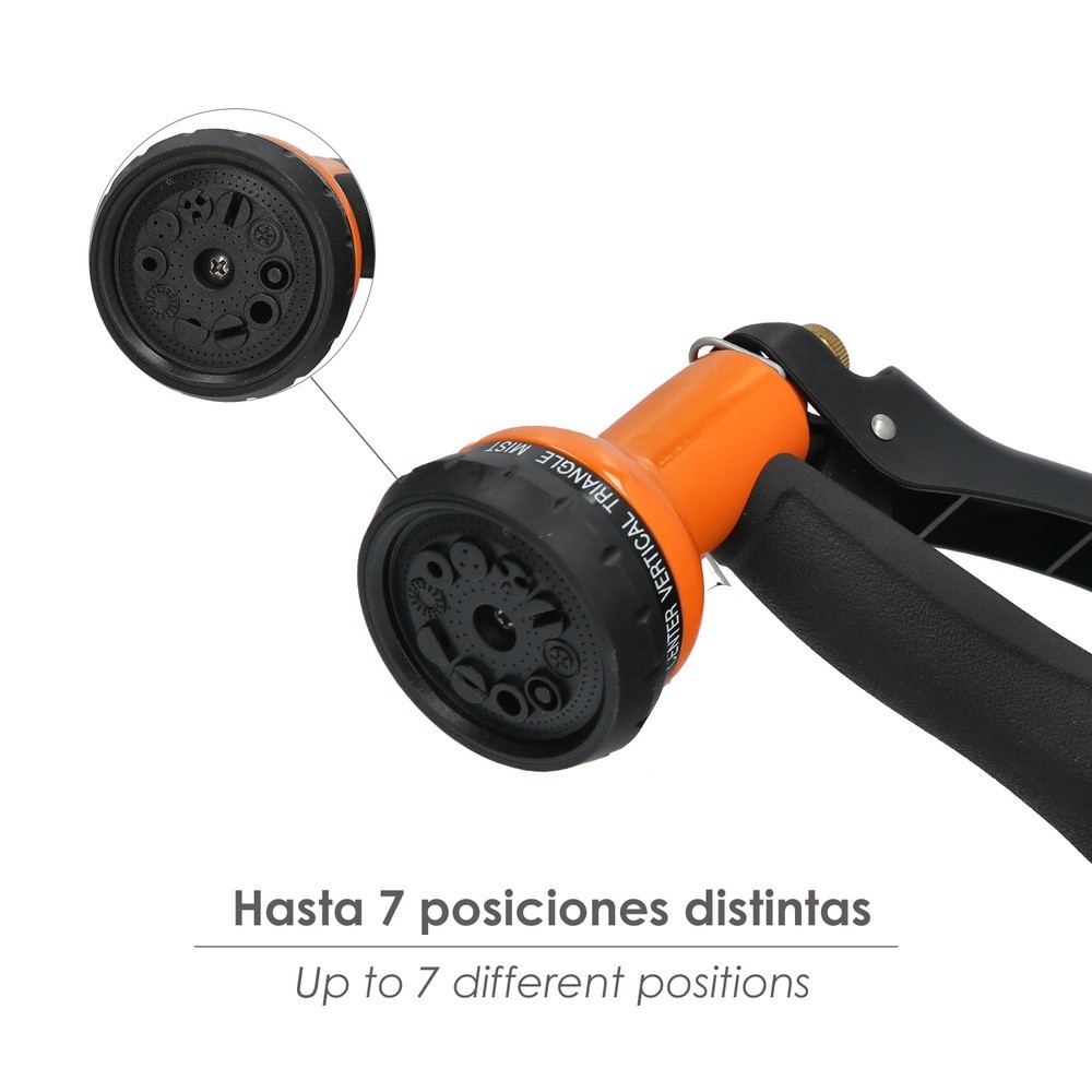 Pistola Riego Jardin Manguera Metal Soft-Touch 10 Posiciones al por Mayor | Almacén de Ferretería