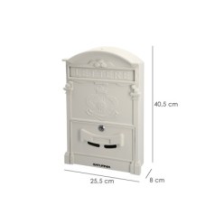 Buzon Jardín Aluminio Fundido Blanco Palace 255 x 410 x 90 mm,