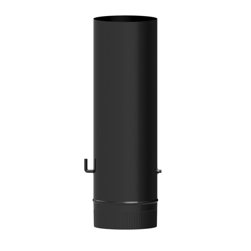 Wolfpack Tubo de Estufa Acero Vitrificado Negro Ø 110 mm, Con llave Estufas de Leña, Chimenea, Alta resistencia, Color Negro