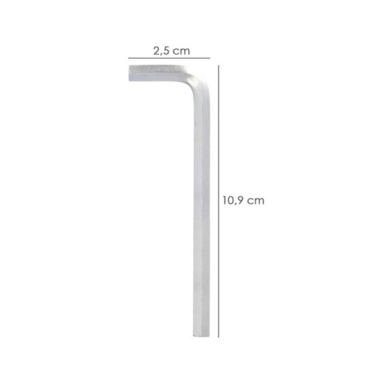 Llave Allen Larga Acero Cromo Vanadio Profesional 4,5 mm, Llave Hexagonal, Llave Allen Taller Mecanica, Llave Allen Bricolaje al