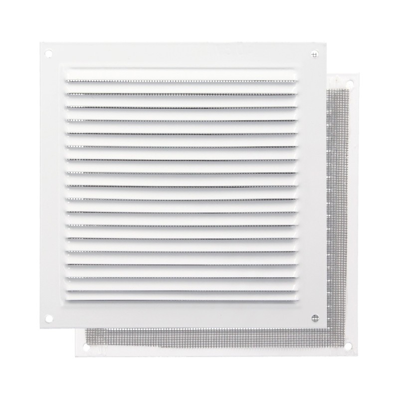 Rejilla Ventilación Aluminio Con Mosquitera Atornillable 175 x 175 mm, Color Blanco