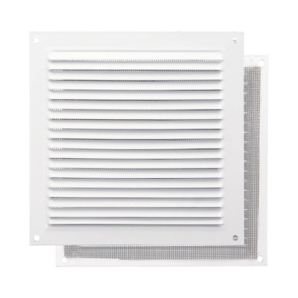 Rejilla Ventilación Aluminio Con Mosquitera Atornillable 175 x 175 mm, Color Blanco